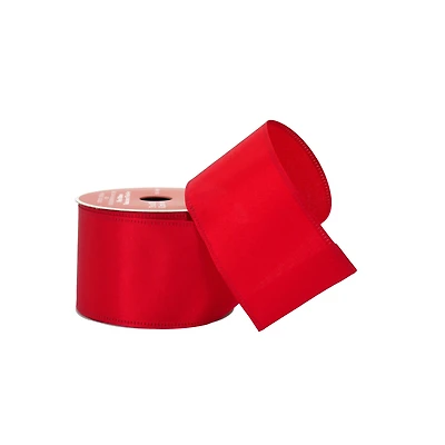2.5" x 20ft. Red Wired Sateen Ribbon by Celebrate It®