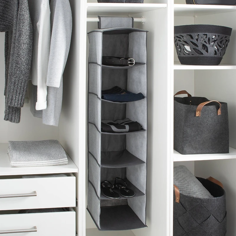 Simplify Gray 6 Shelf Closet Organizer