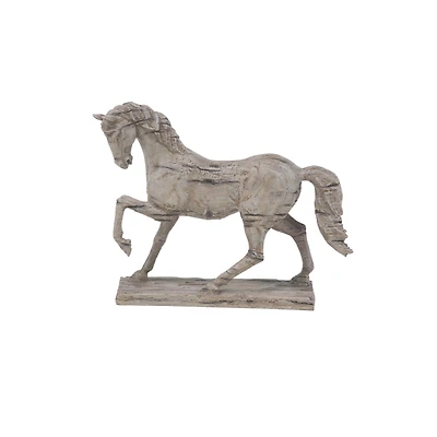 21" Beige Vintage Horse Sculpture