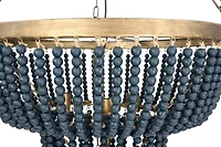 Hello Honey® 25.5" Iron Pendant Light With Blue Wood Beads