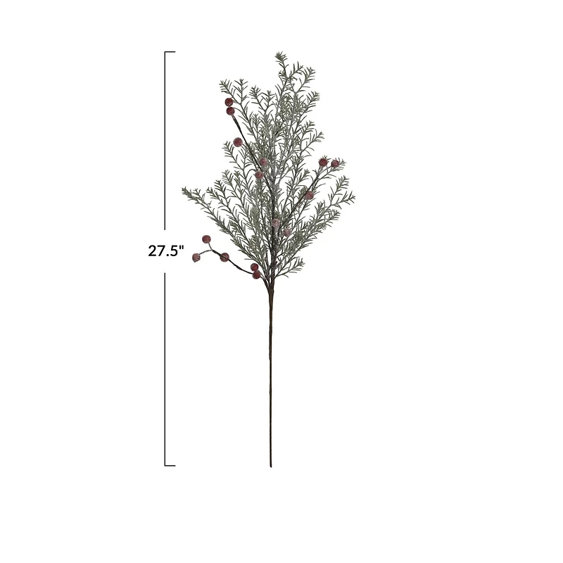 Hello Honey® 27.5" Frosted Faux Evergreen & Berry Pick