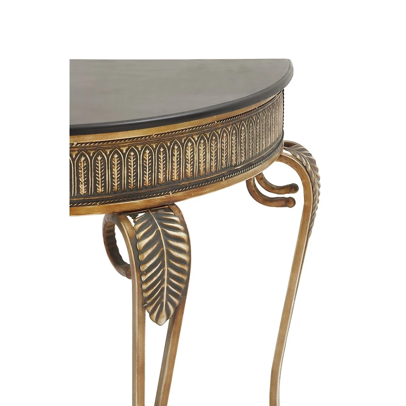 Gold Traditional Metal Console Table, 33" x 41"