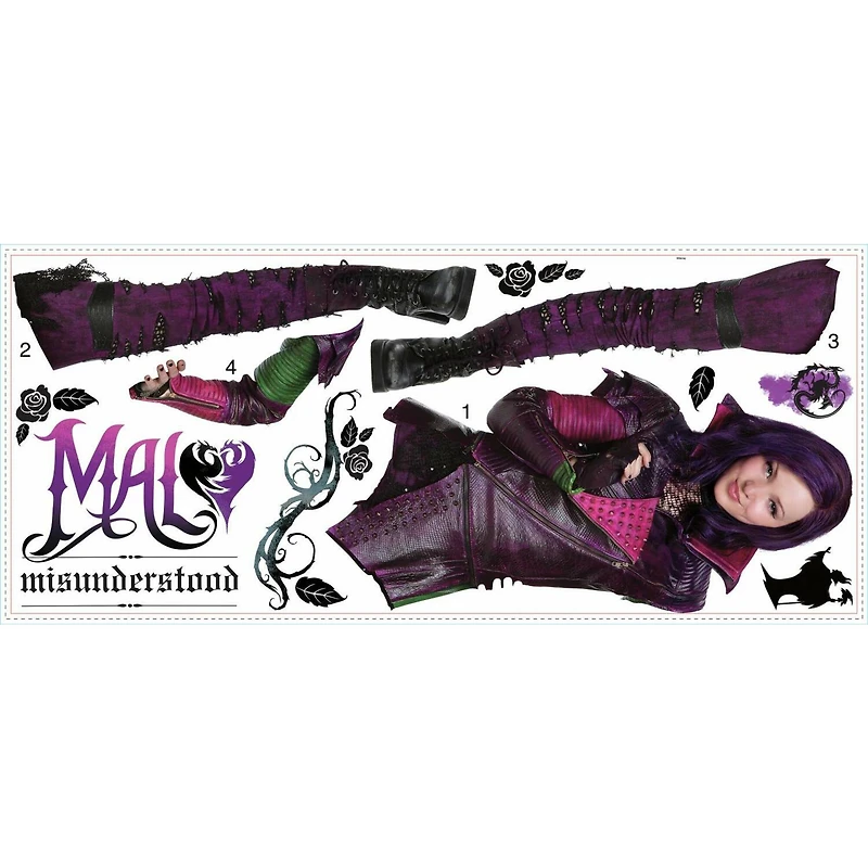 RoomMates Descendants Mal Peel & Stick Giant Wall Decals