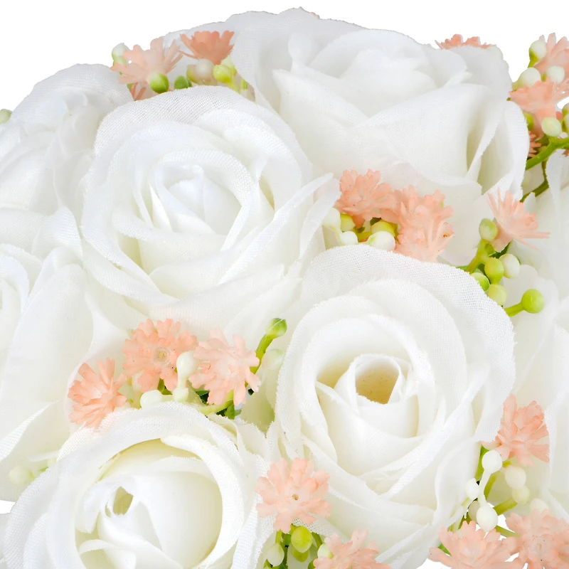 11" Cream Rose & Pink Blossom Mix Bouquet by Ashland®