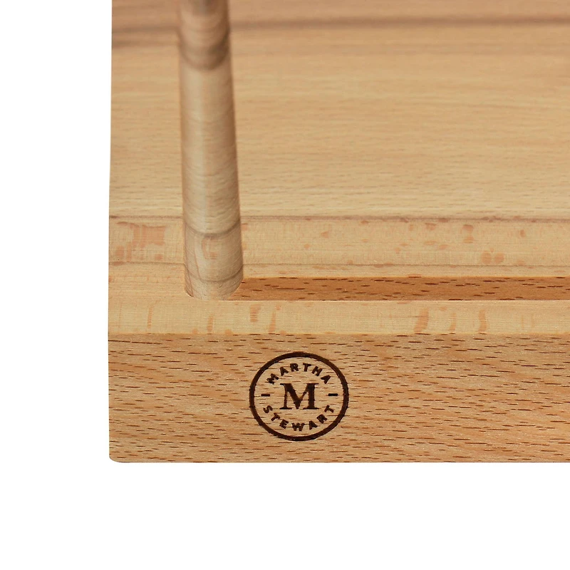 Martha Stewart Cream Goswell 3 Piece Carving Board & Cutlery Set