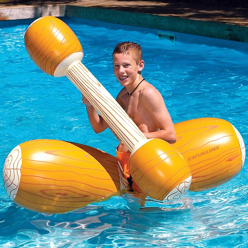 Swim Central 54" Brown & White Inflatable Swimming Pool Log Flume Joust Set