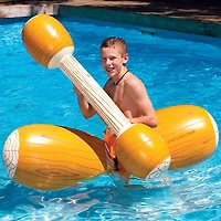 Swim Central 54" Brown & White Inflatable Swimming Pool Log Flume Joust Set