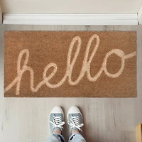 Hello Honey® Nautral Hello Engraved Coir Doormat