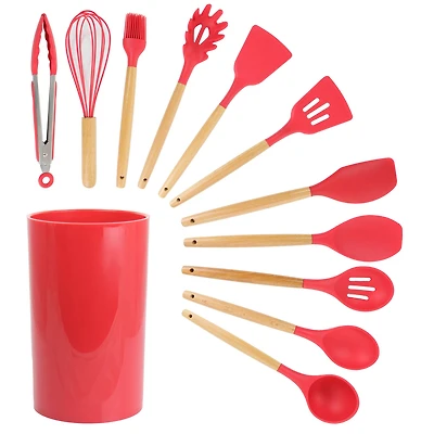 MegaChef Silicone & Wood Cooking Utensils Set