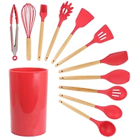 MegaChef Silicone & Wood Cooking Utensils Set