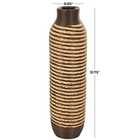 32" Brown Seagrass Handmade Vase