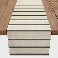 Thin Gray Stripes 2 16" x 90" Poly Twill Table Runner