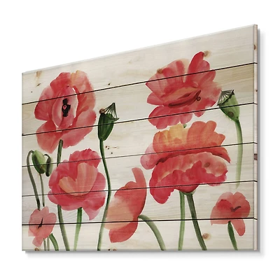 Designart - Vintage Red Poppies I