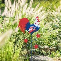 Glitzhome® 35.7" Patriotic Rooster Yard Stake