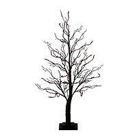 3ft. Pre-Lit Halloween Deluxe Black Twig Artificial Tree with 36 Orange & Purple LED Lights