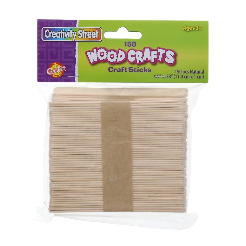 Creativity Street 4.5" Natural Wooden Craft Sticks