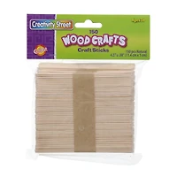 Creativity Street 4.5" Natural Wooden Craft Sticks
