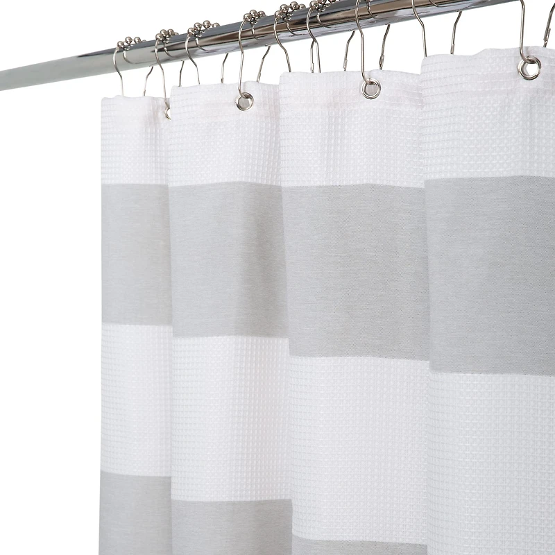 Elle Décor Gray Jacquard Weave Shower Curtain