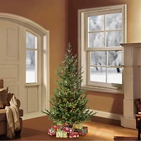 4.5ft. Pre-Lit Natural Fir Artificial Christmas Tree Insta-Shape®, Clear Lights
