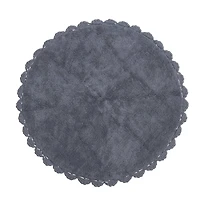 Hello Honey® Cotton Tufted Rug with Crocheted and Scalloped Trim, Grey