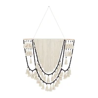66" Traditional Macramé & Wood Wall Décor