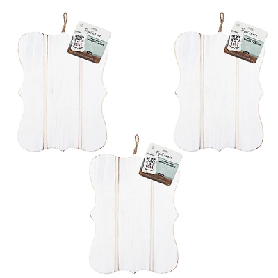 ArtSkills® Small Rustic Whitewash Wooden Plaque, 3ct.