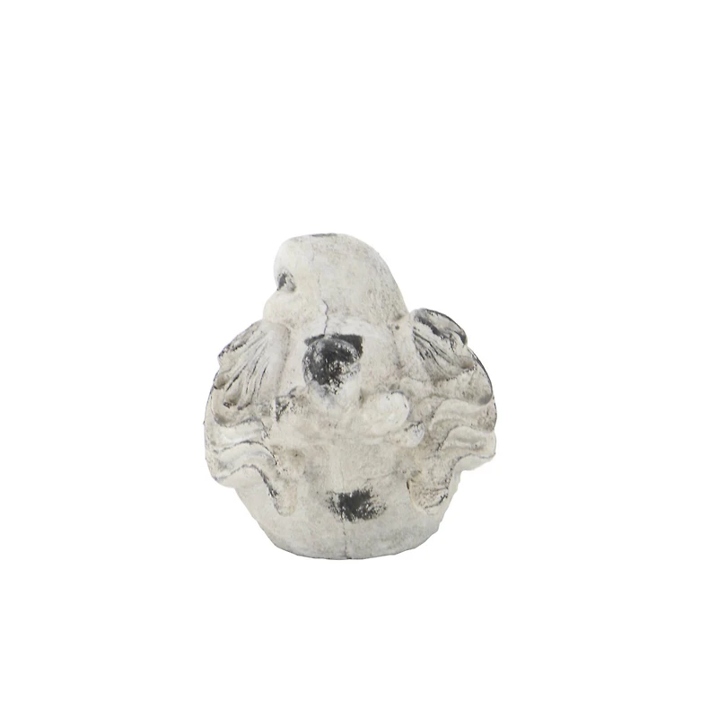 Tan Stone Country Garden Bird Sculpture Set