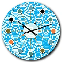 Designart 'Retro Hexagon Pattern Vii Mid-Century Modern Wall Clock