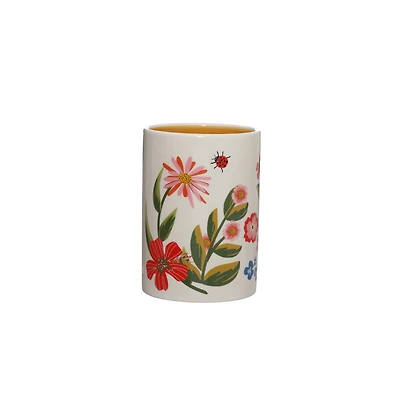 6" Floral Ceramic Utensil Holder by Ashland®