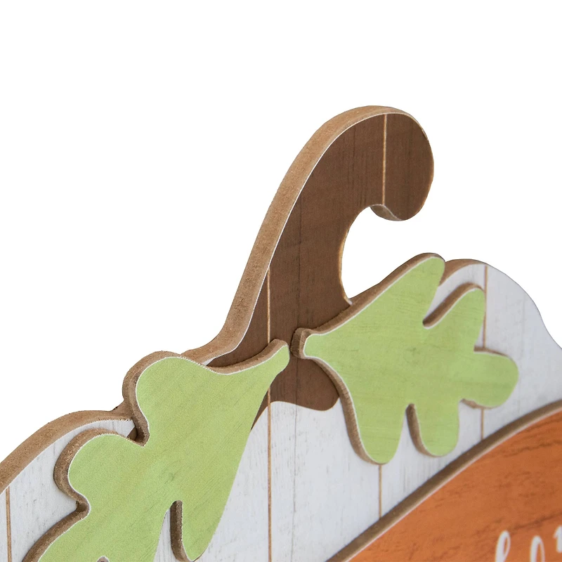 19.5" White Wooden Pumpkin Favorite Season Hanging Wall Sign