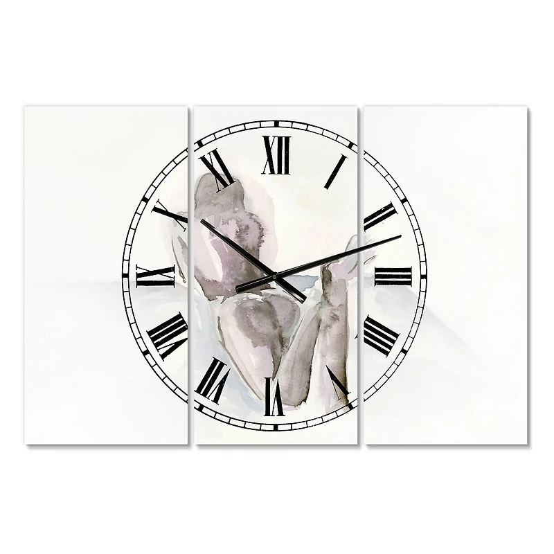 Designart 'Watercolour Nude 1 Oversized Traditional Multipanel Wall Clock