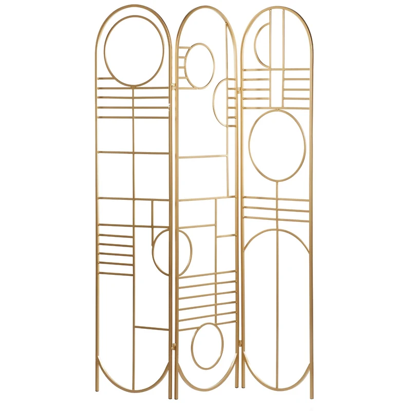 Gold Metal Modern Room Divider Screen 69" x 50" x 1"