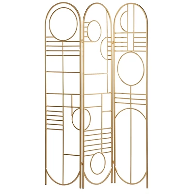 Gold Metal Modern Room Divider Screen 69" x 50" x 1"