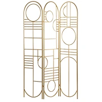Gold Metal Modern Room Divider Screen 69" x 50" x 1"