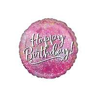 17" Pink Happy Birthday Foil Balloon