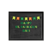 Banner Patricks Day 16" x 20" Black Framed Print Under Plexiglass
