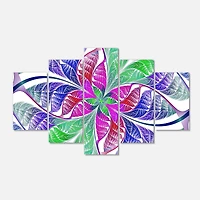 Designart - Flower like Fractal Stained Glass - Contemporary Wall Art Canvas