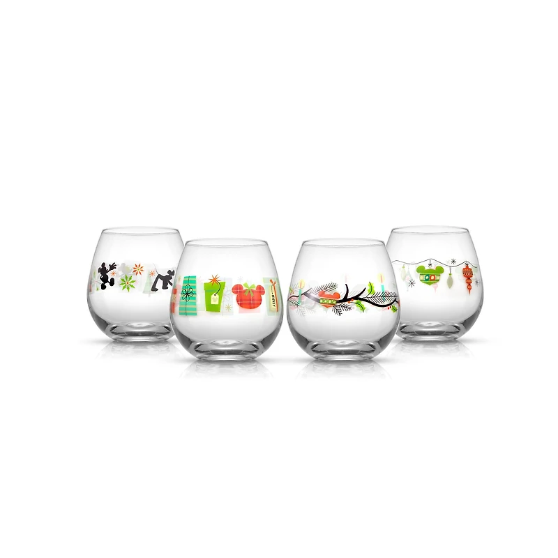 JoyJolt® Disney® 15oz. Mickey Mouse Joy O Joy Stemless Wine Glass, 4ct.