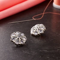 Blumenthal Lansing Crystal & Silver Gem Buttons