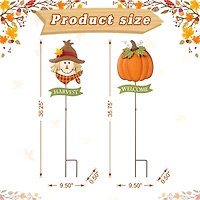 Glitzhome® 3ft. Fall Metal Scarecrow & Pumpkin Yard Stake, 2ct.