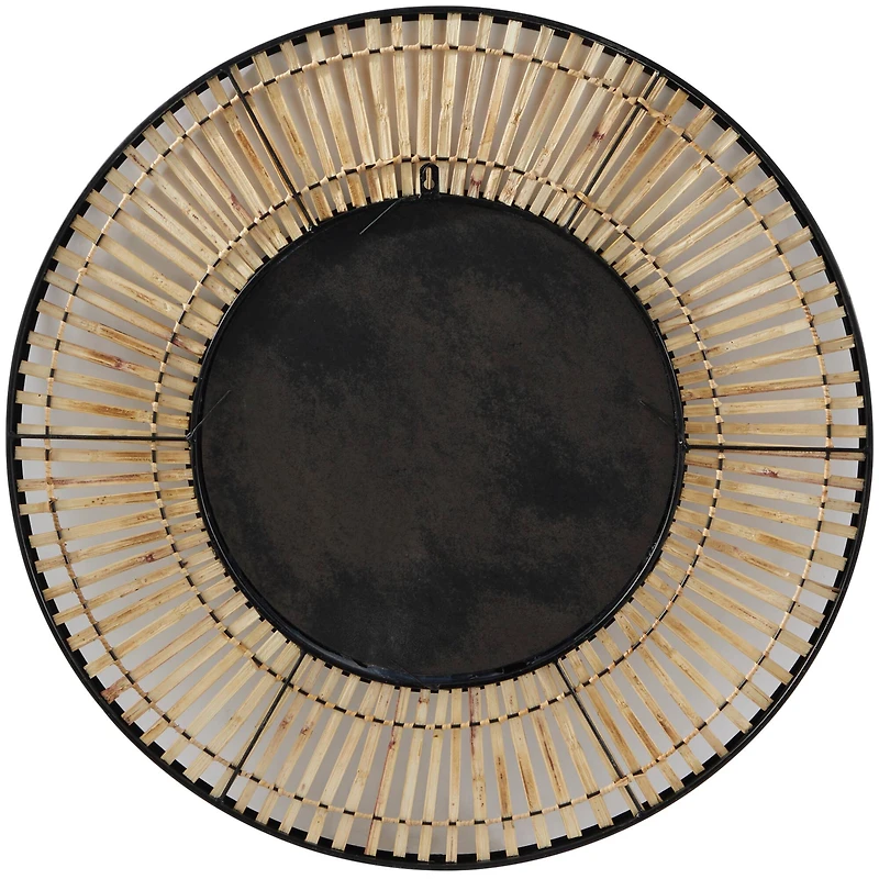 The Novogratz Brown Metal Handmade Weaved Frame Wall Mirror 28" x 1" x 28"