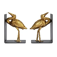 Hello Honey® 6" Gold Decorative Cast Iron Bird Bookends Set