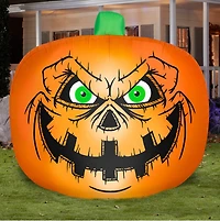 7.5ft. Airblown® Halloween Inflatable Flat-Styled Jack-O'-Lantern with Creepy Face