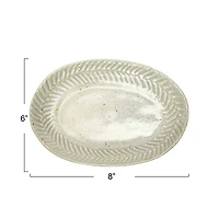 Hello Honey® White Reactive Glaze Debossed Stoneware Plate Set
