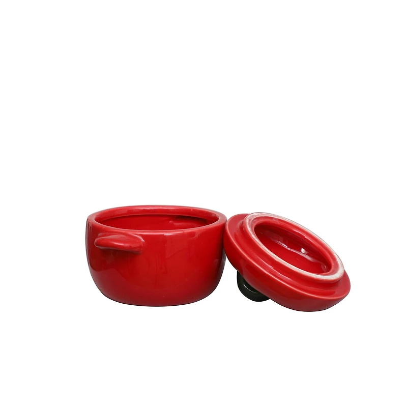 6" Tomato Ceramic Food Container with Lid by Ashland®