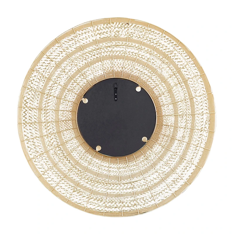 40" Brown Contemporary Metal Wall Mirror