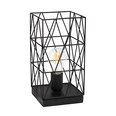 Simple Designs 10" Geometric Square Metal Table Lamp