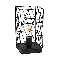 Simple Designs 10" Geometric Square Metal Table Lamp