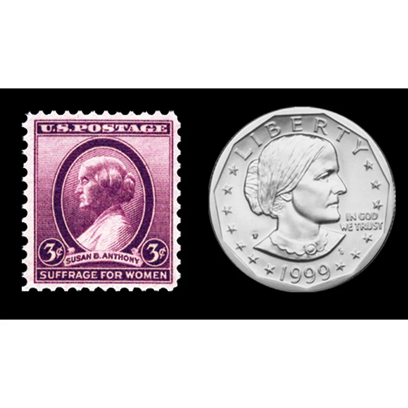 Women's Right To Vote Susan B. Anthony Stamp and Coin Black 8" x 10" Frame