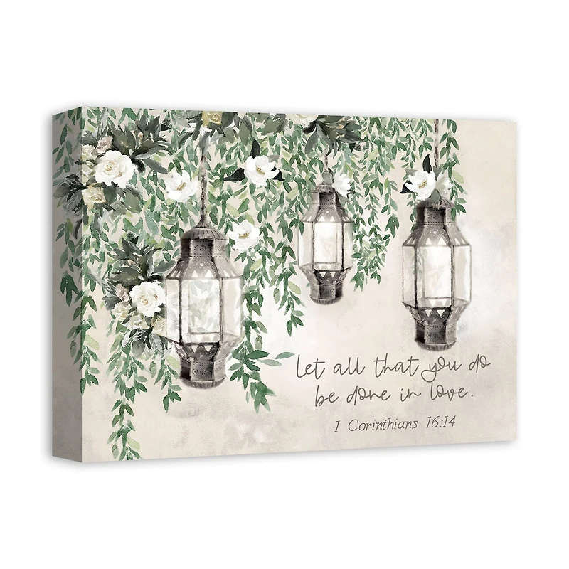 Garden Lanterns Canvas Wall Art